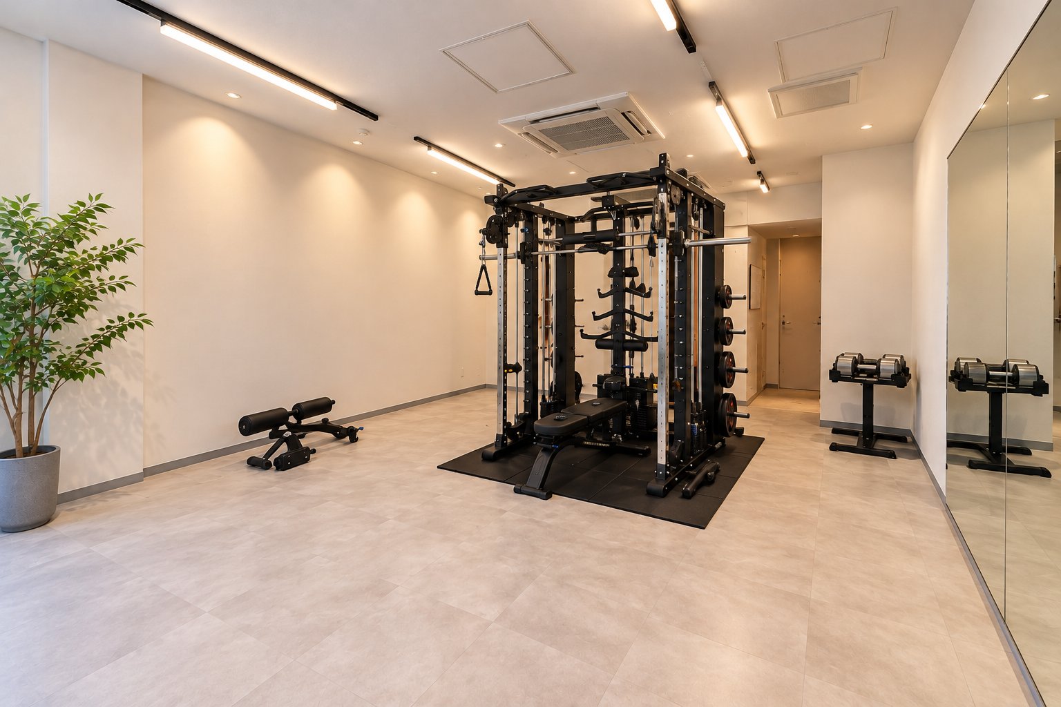 LUQY GYMの完全個室のトレーニングスペース